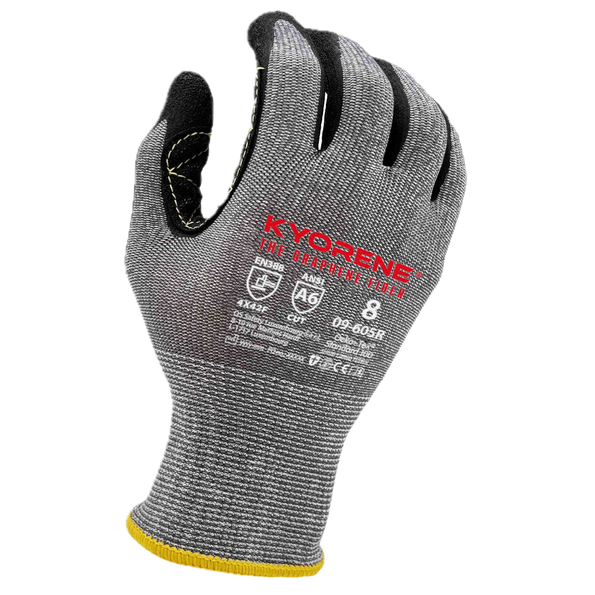 Kyorene 09-605R1 Handschuhe Graphene, Nylon Schwarz/Grau Latex 24