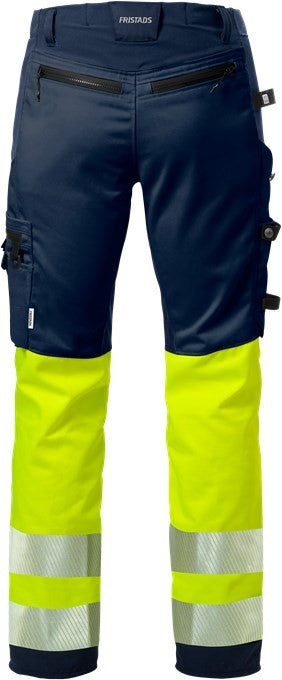 Fristads 127732 Hi-Vis Handwerker Stretch Warnschutzhose 2706 Marine/Neongelb