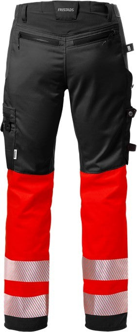 Fristads 127732 Hi-Vis Handwerker Stretch Warnschutzhose 2706 Schwarz/Rot