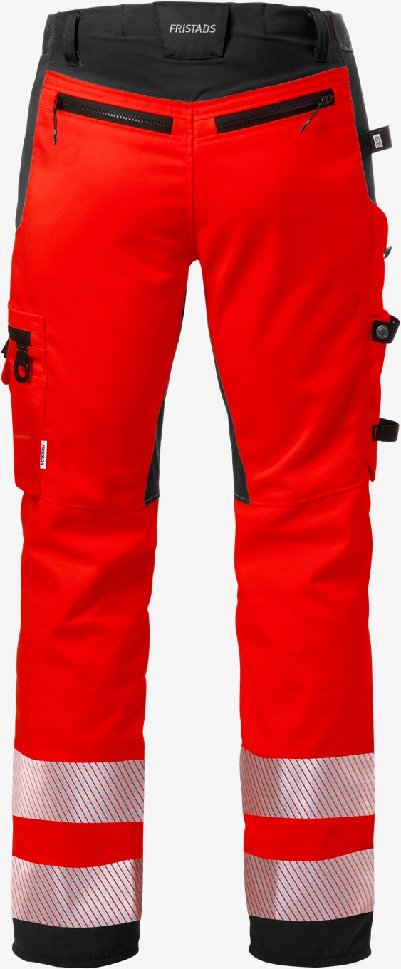 Fristads 127734 Hi-Vis Handwerker Stretch Warnschutzhose 2707 PLU Rot/Schwarz