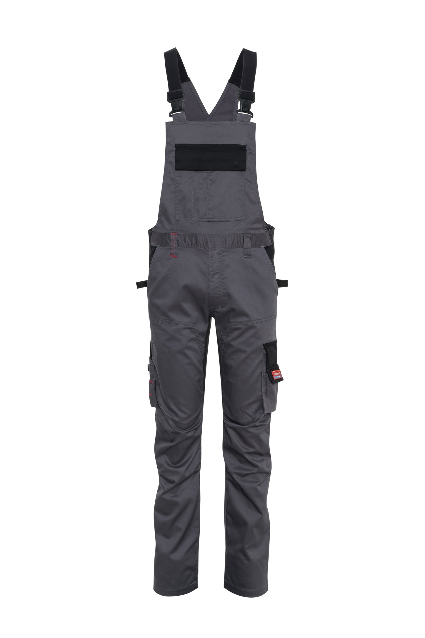 Ekimtex Stretch Latzhose mit Coolmax und Lycra, Grau/Schwarz