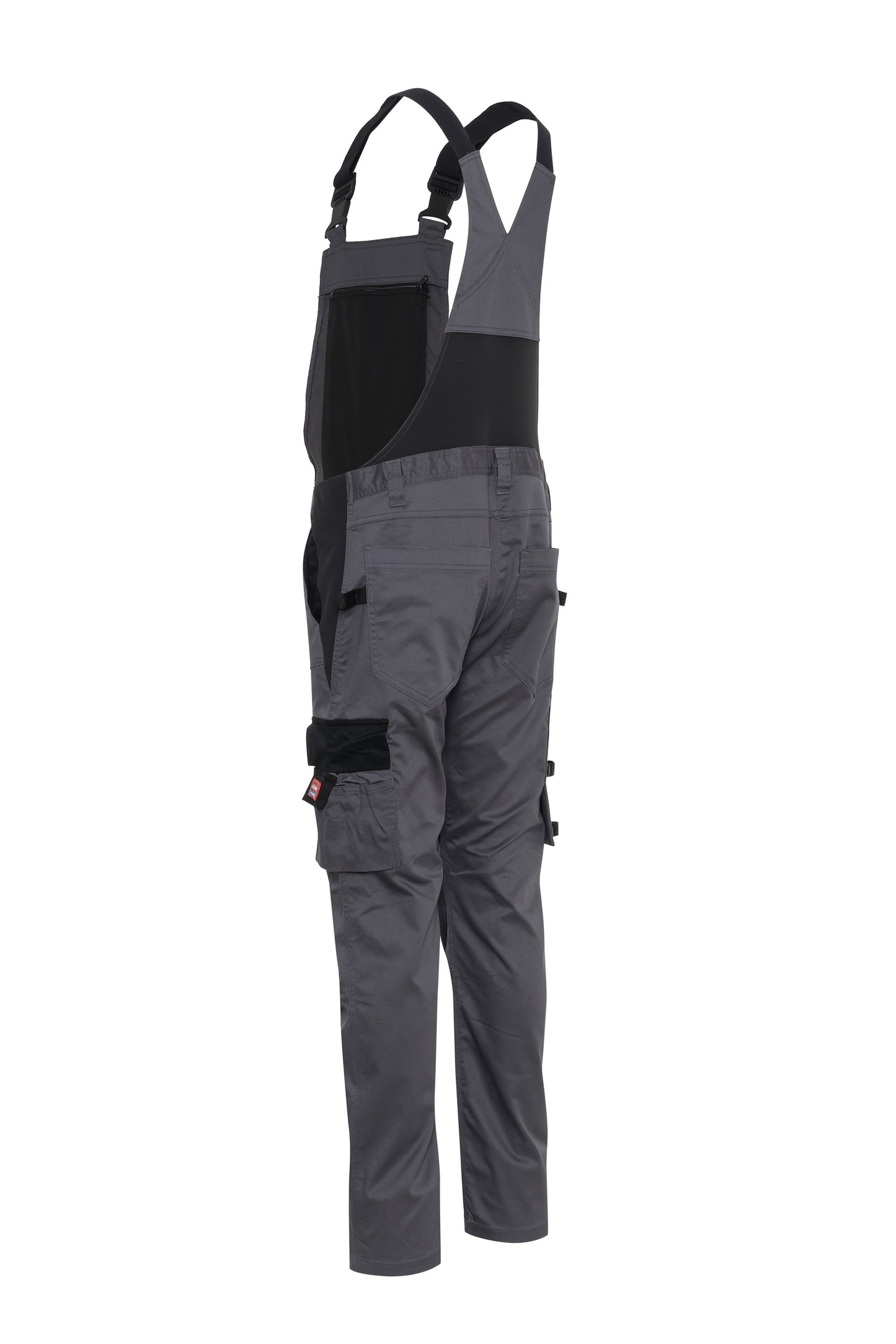 Ekimtex Stretch Latzhose mit Coolmax und Lycra, Grau/Schwarz