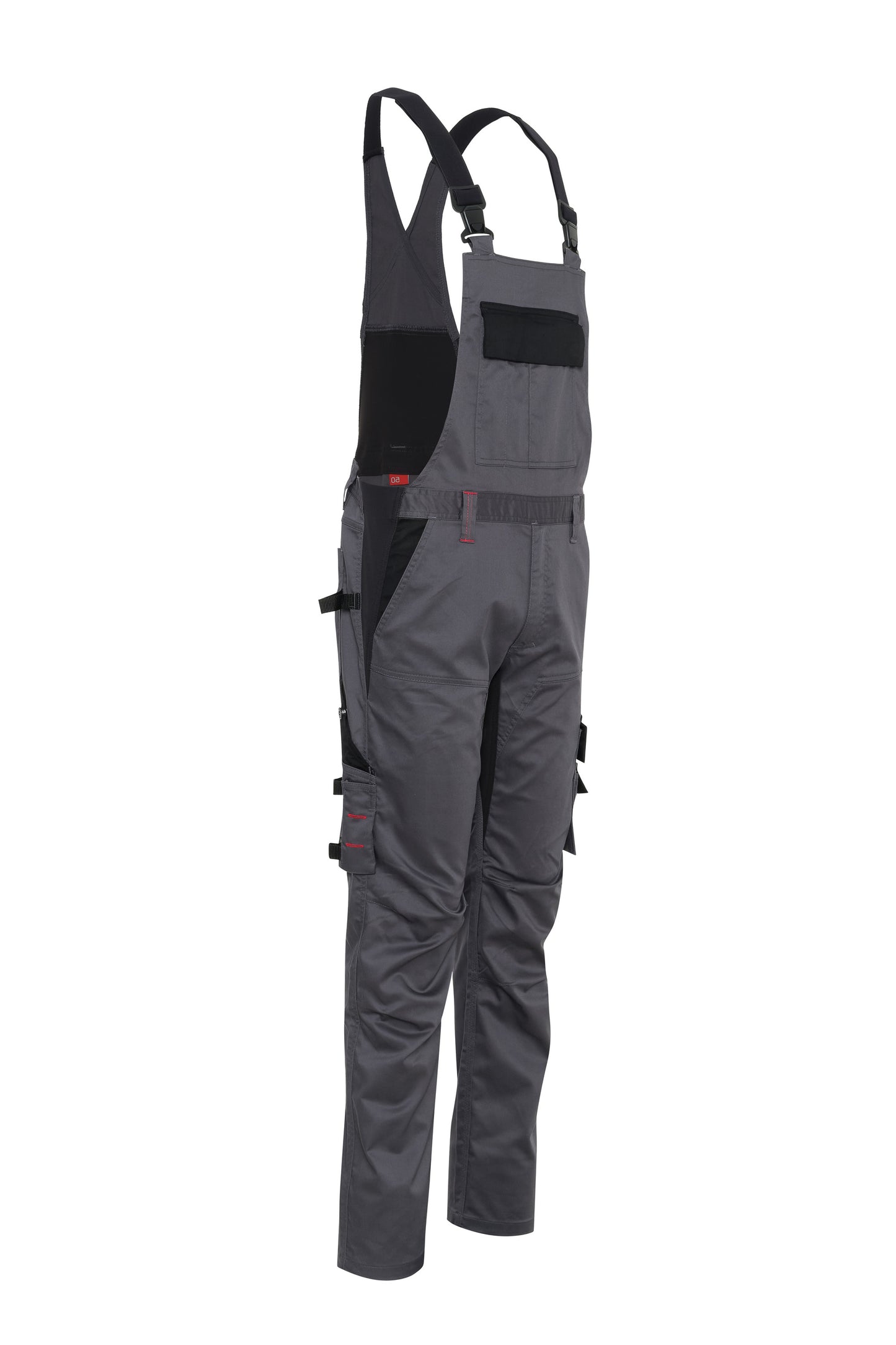 Ekimtex Stretch Latzhose mit Coolmax und Lycra, Grau/Schwarz