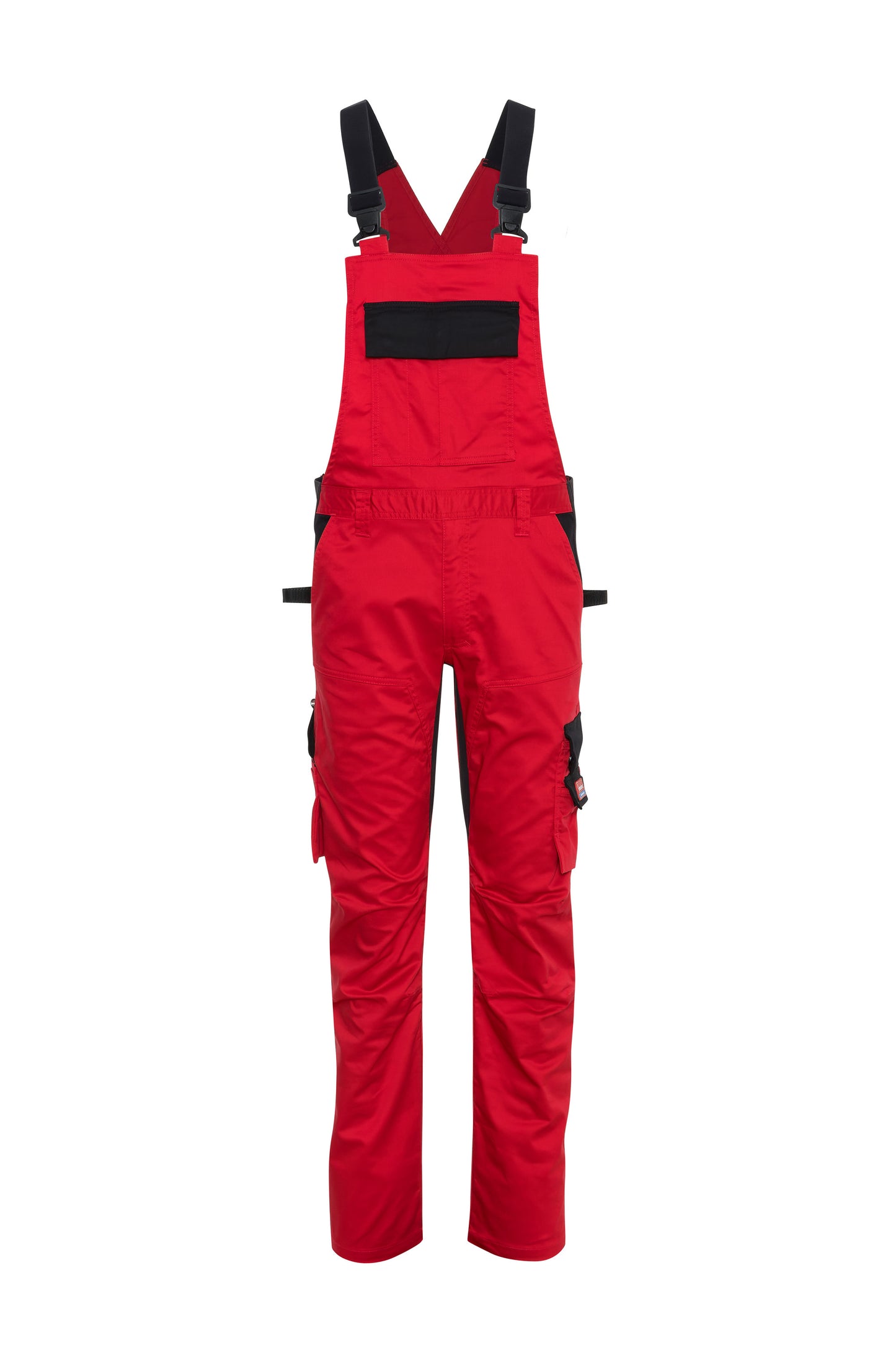 Ekimtex Stretch Latzhose mit Coolmax und Lycra, Rot/Schwarz