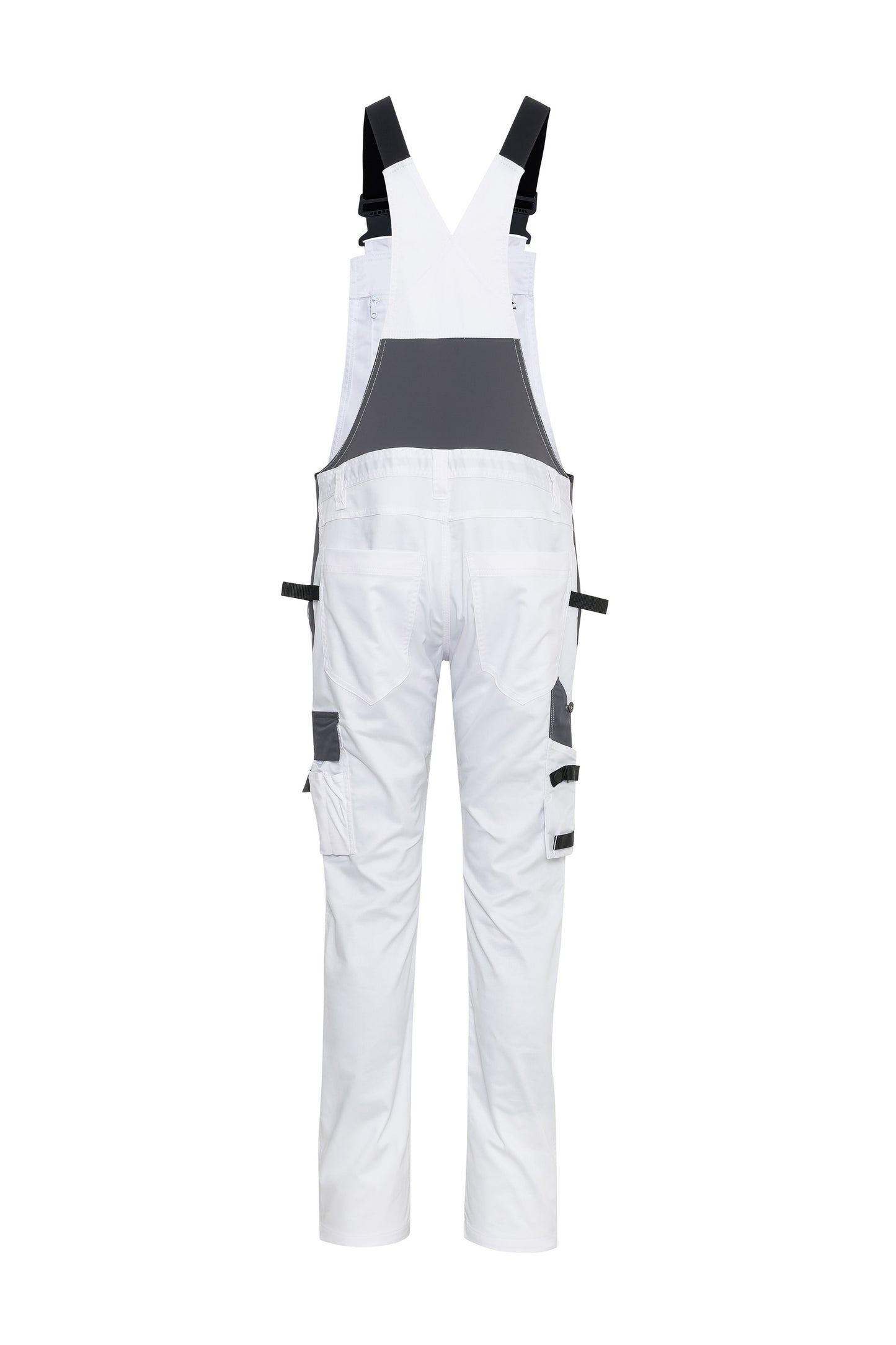Ekimtex Stretch Latzhose mit Coolmax und Lycra, Weiß/Grau