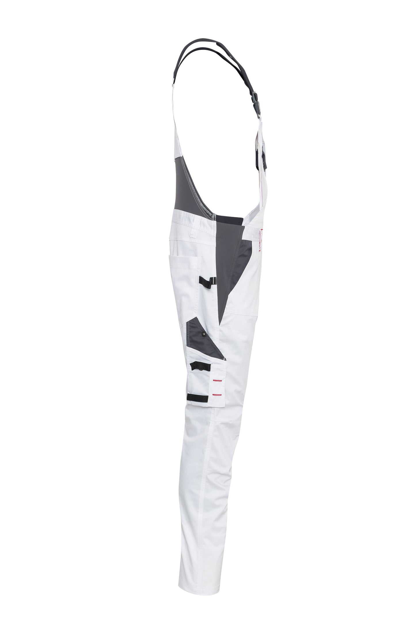 Ekimtex Stretch Latzhose mit Coolmax und Lycra, Weiß/Grau