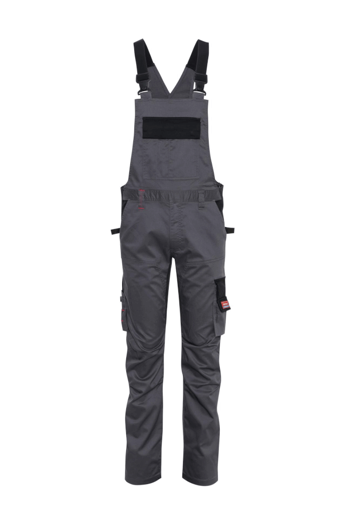 Ekimtex Stretch Latzhose mit Coolmax und Lycra, Grau/Schwarz