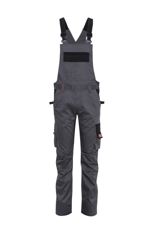 Ekimtex Stretch Latzhose mit Coolmax und Lycra, Grau/Schwarz