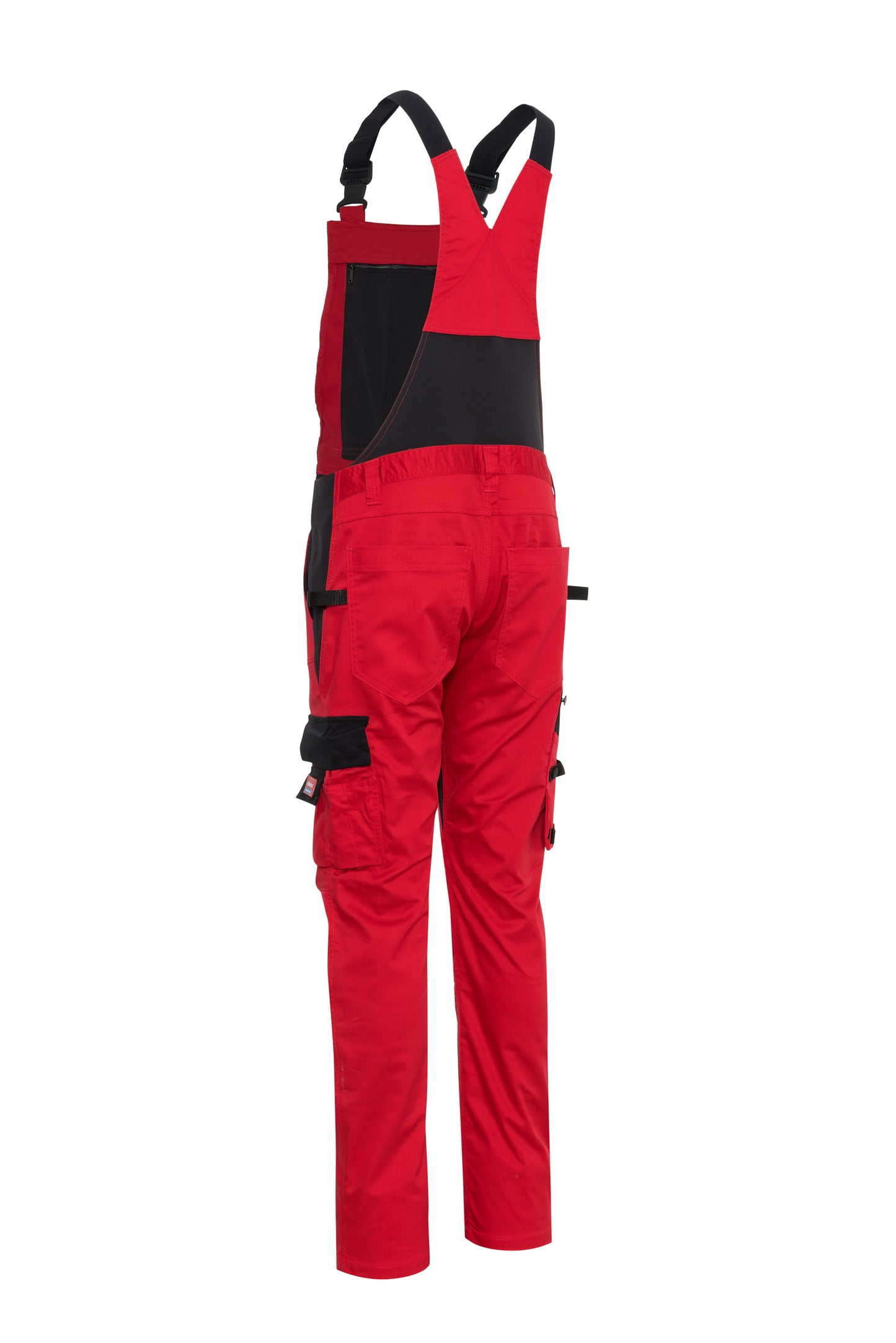Ekimtex Stretch Latzhose mit Coolmax und Lycra, Rot/Schwarz