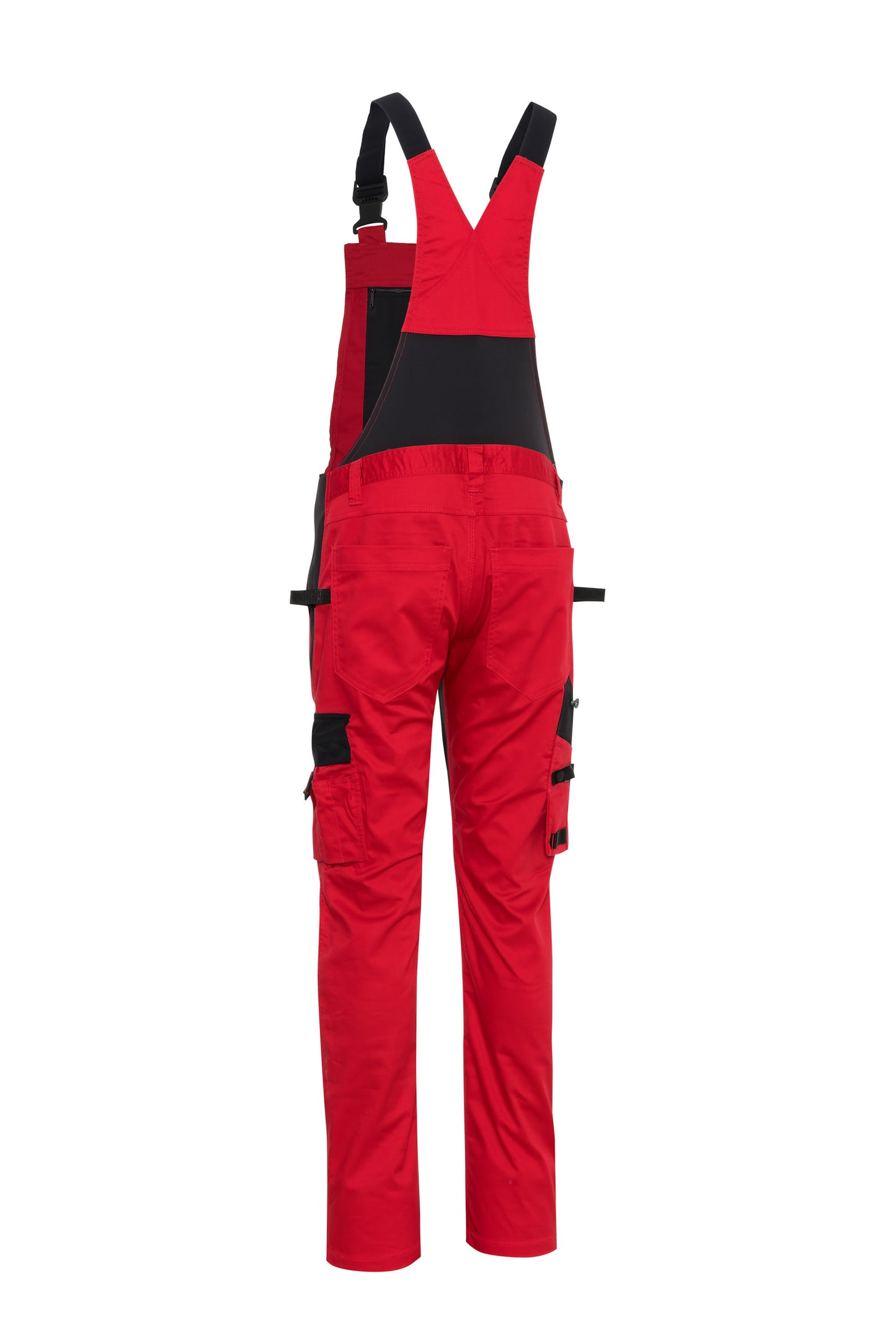 Ekimtex Stretch Latzhose mit Coolmax und Lycra, Rot/Schwarz