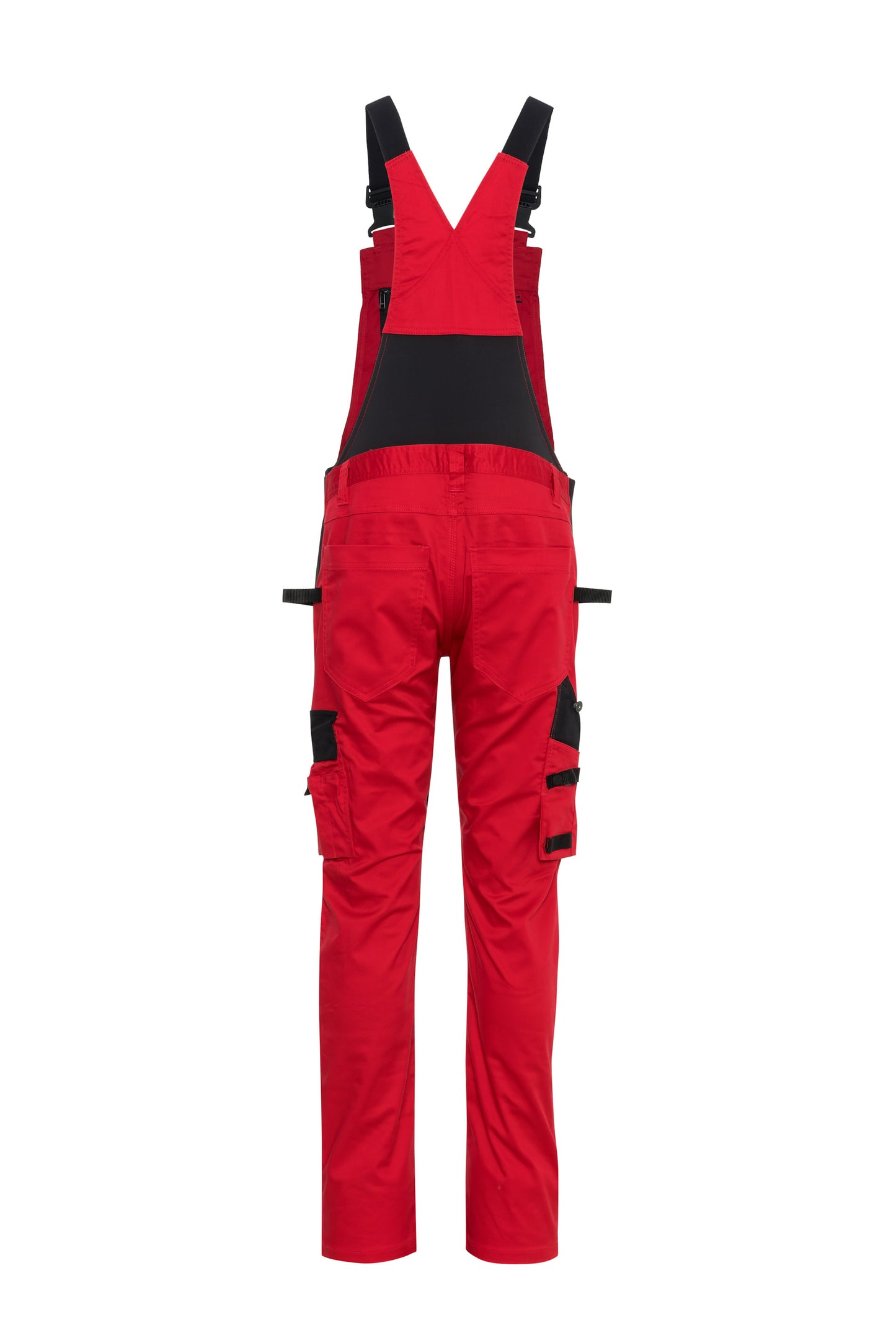 Ekimtex Stretch Latzhose mit Coolmax und Lycra, Rot/Schwarz