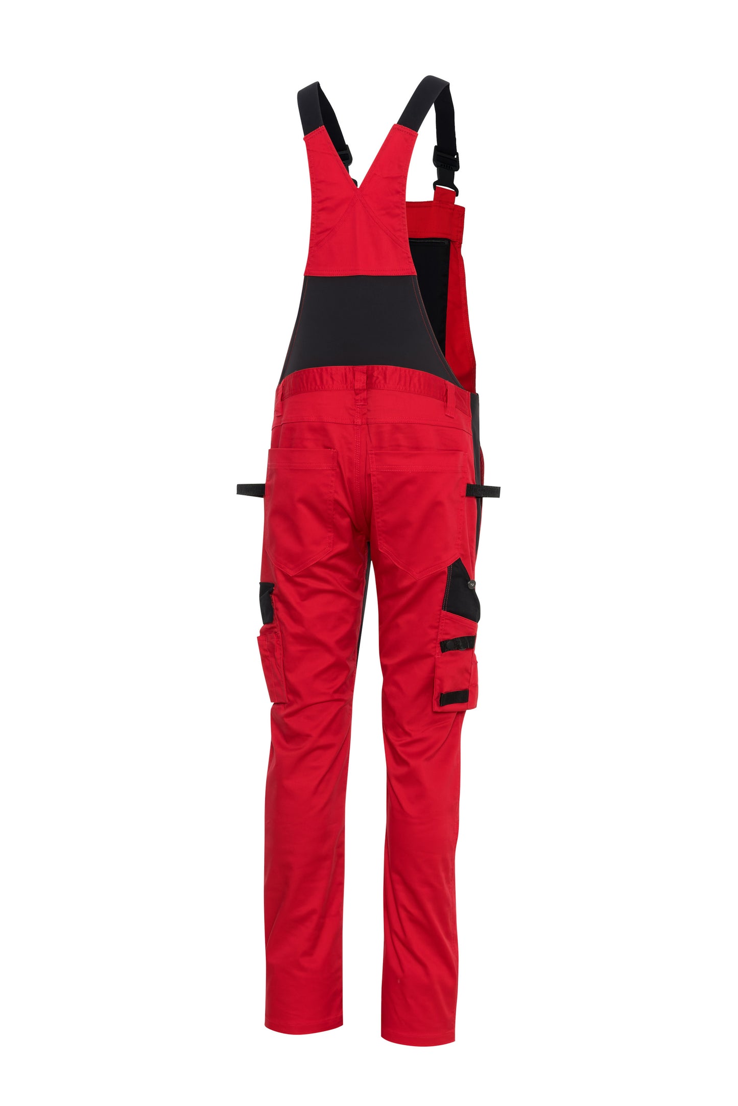 Ekimtex Stretch Latzhose mit Coolmax und Lycra, Rot/Schwarz