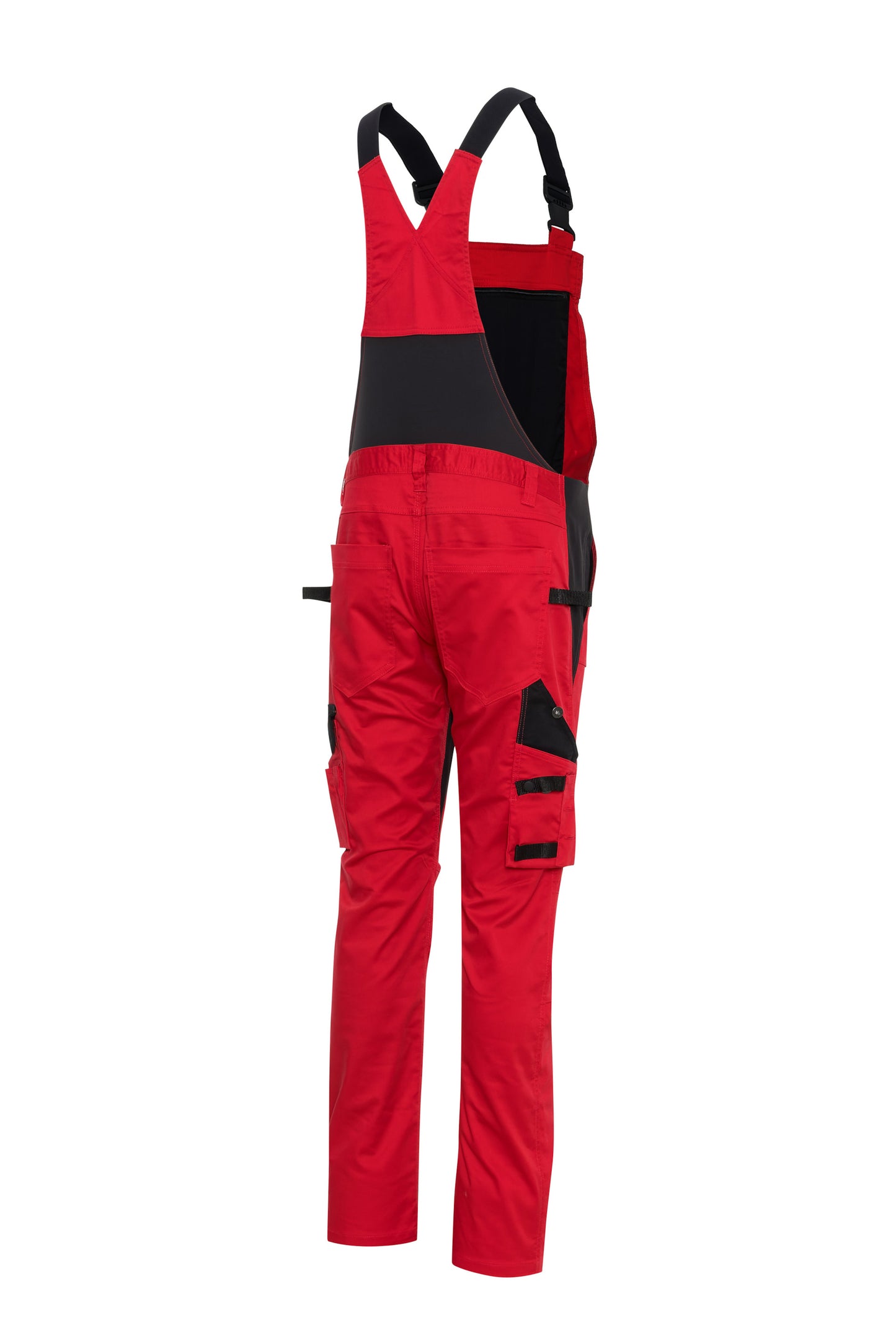 Ekimtex Stretch Latzhose mit Coolmax und Lycra, Rot/Schwarz