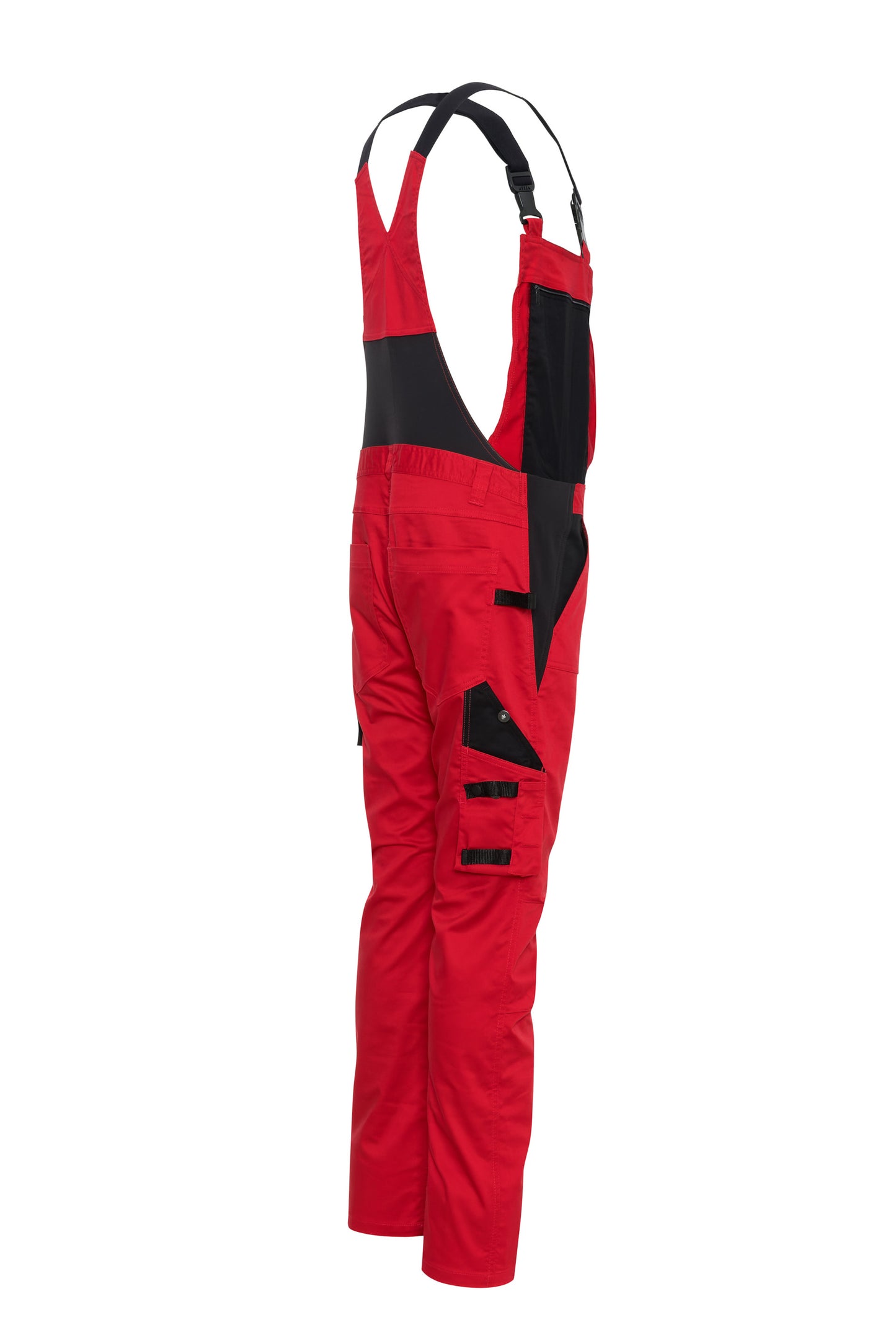 Ekimtex Stretch Latzhose mit Coolmax und Lycra, Rot/Schwarz