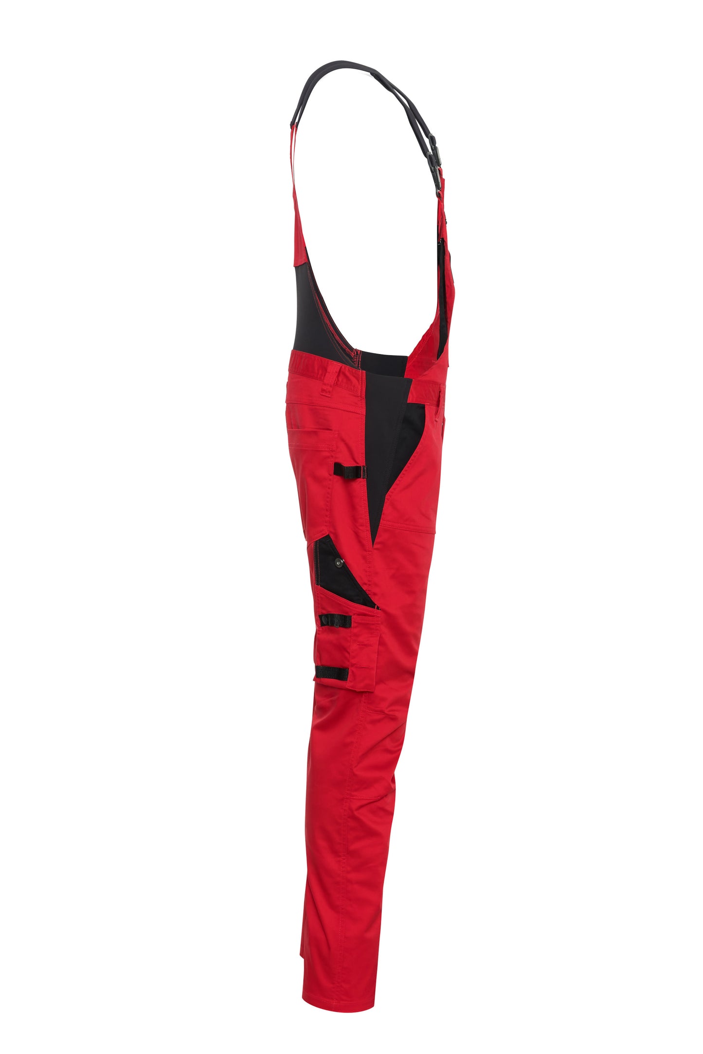 Ekimtex Stretch Latzhose mit Coolmax und Lycra, Rot/Schwarz