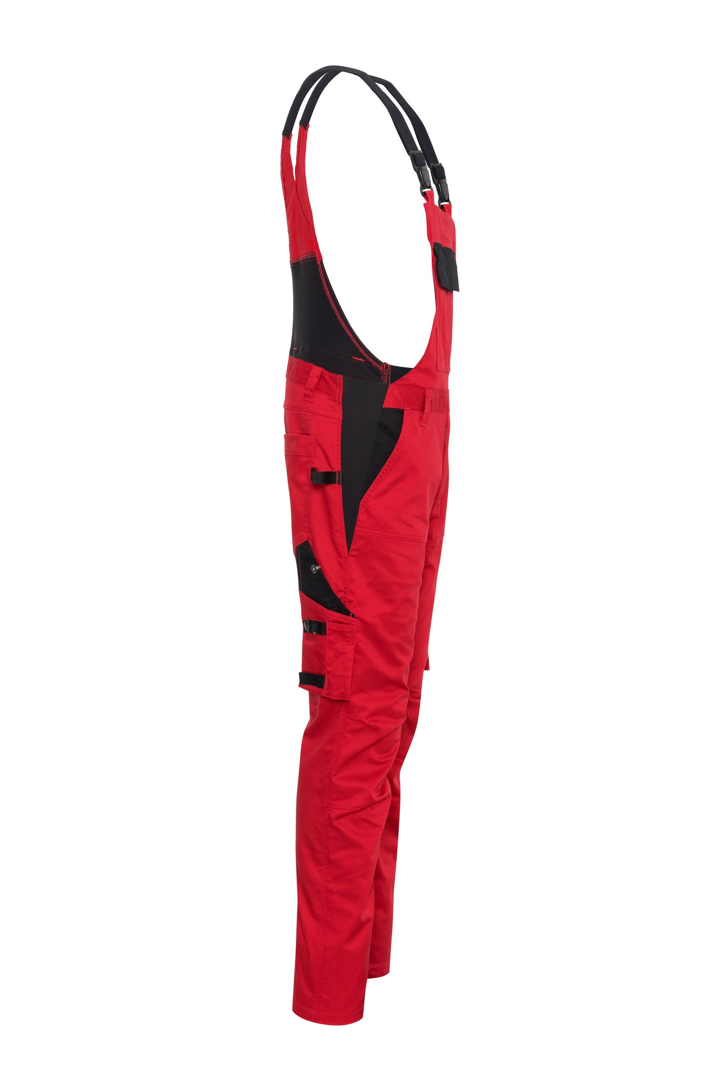 Ekimtex Stretch Latzhose mit Coolmax und Lycra, Rot/Schwarz