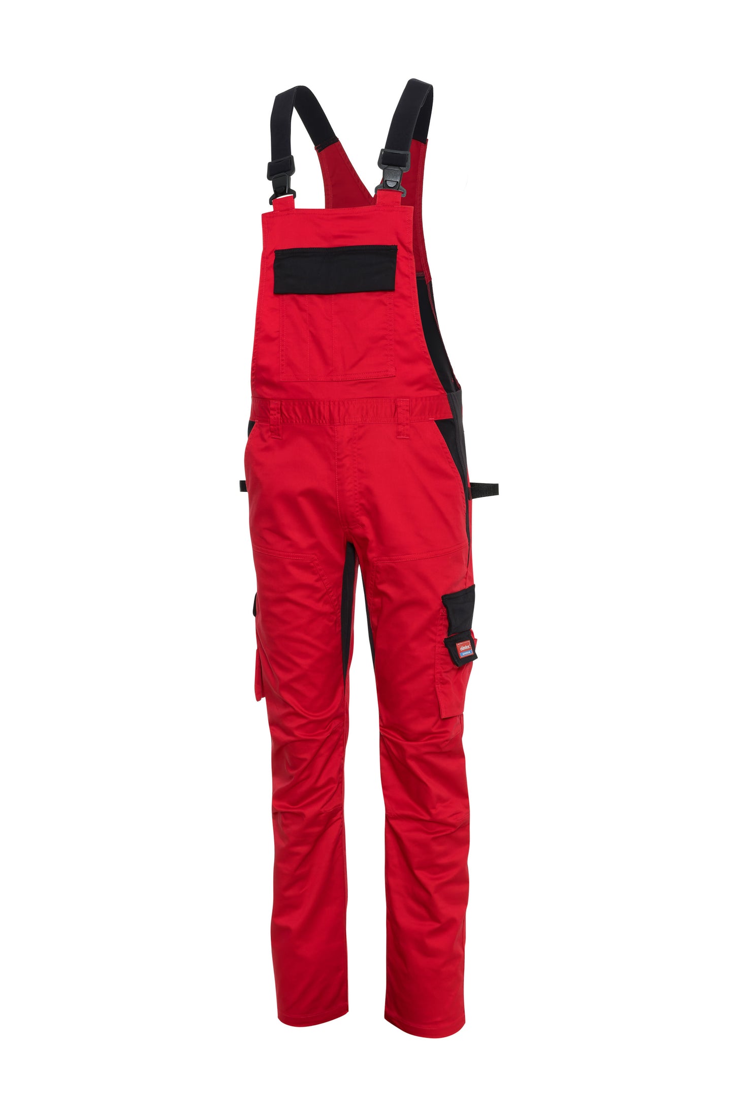 Ekimtex Stretch Latzhose mit Coolmax und Lycra, Rot/Schwarz