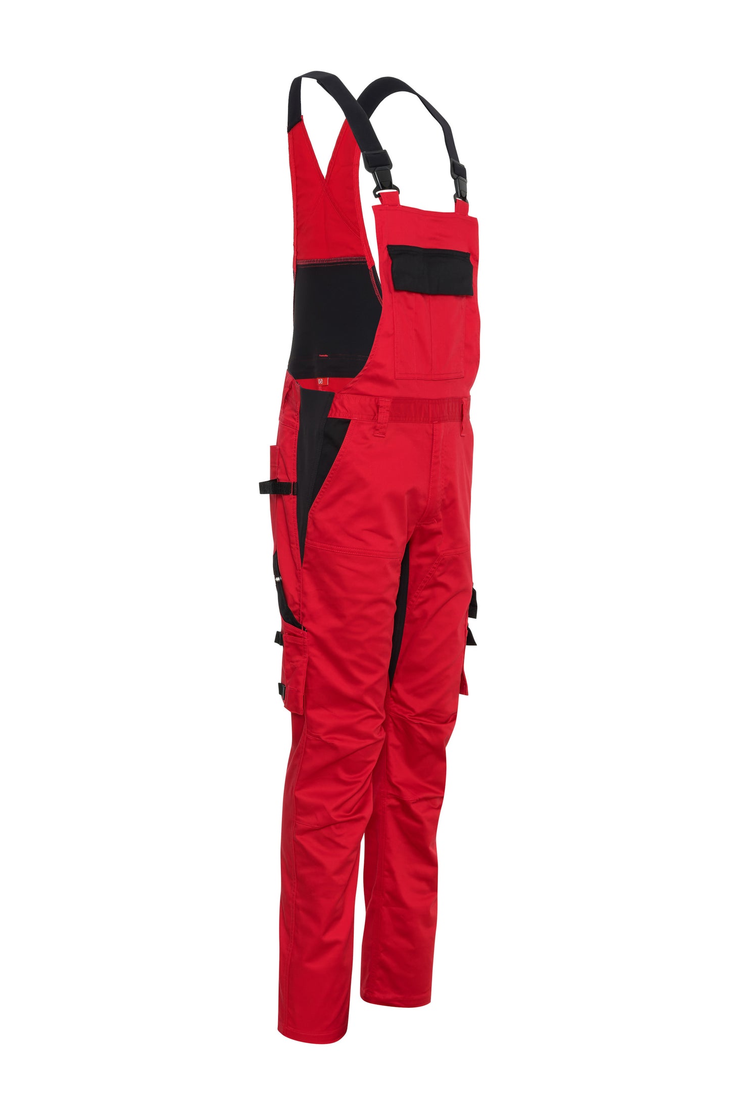 Ekimtex Stretch Latzhose mit Coolmax und Lycra, Rot/Schwarz