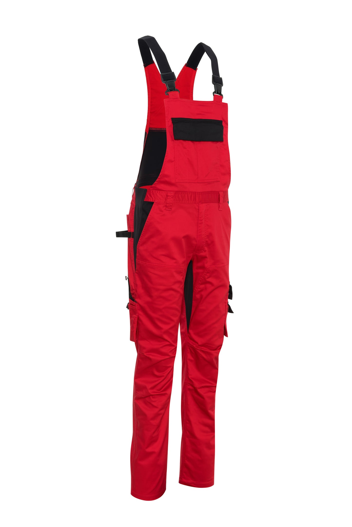 Ekimtex Stretch Latzhose mit Coolmax und Lycra, Rot/Schwarz