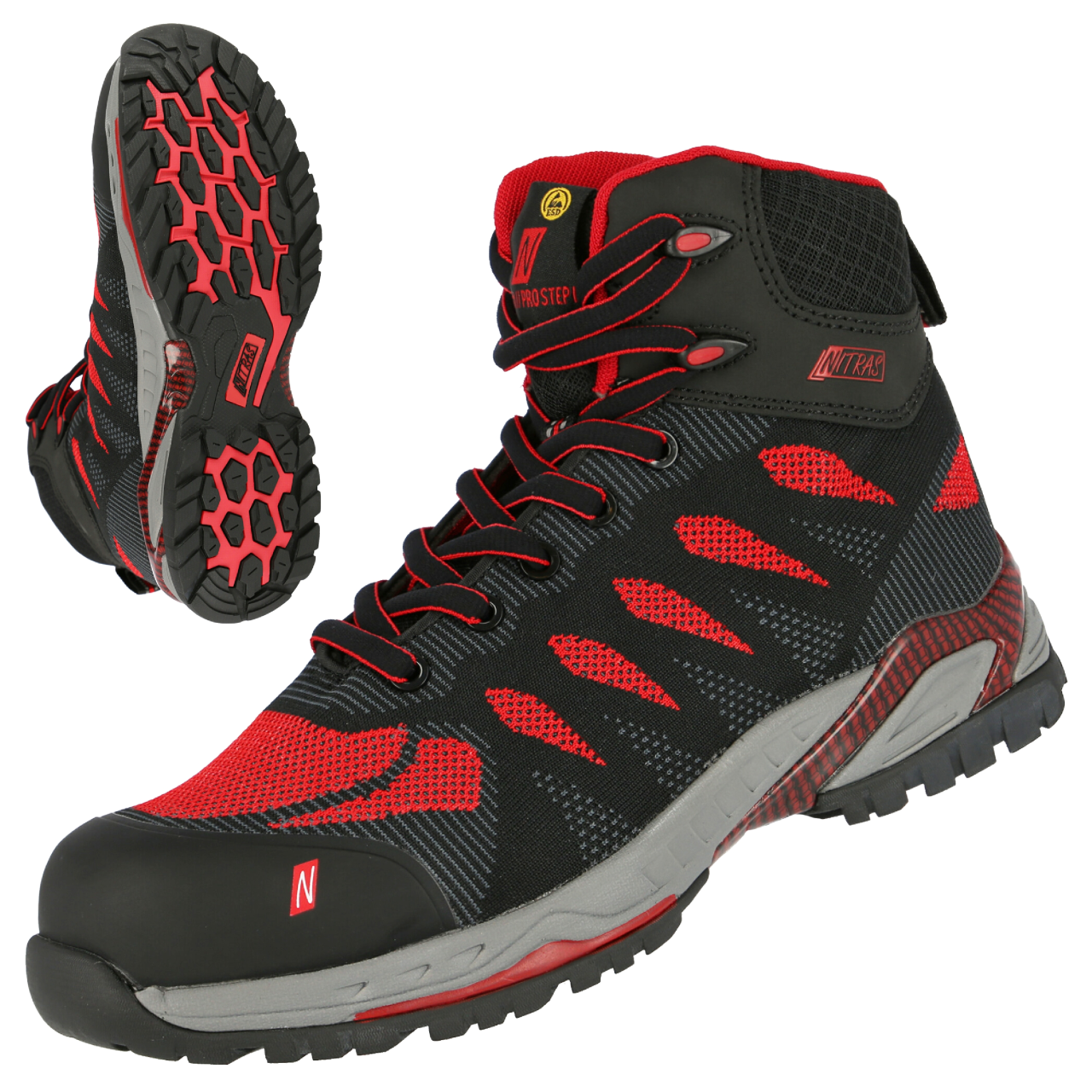 Nitras 7411 Pro Step MID leichter S1P Sicherheitsstiefel ESD/SRC