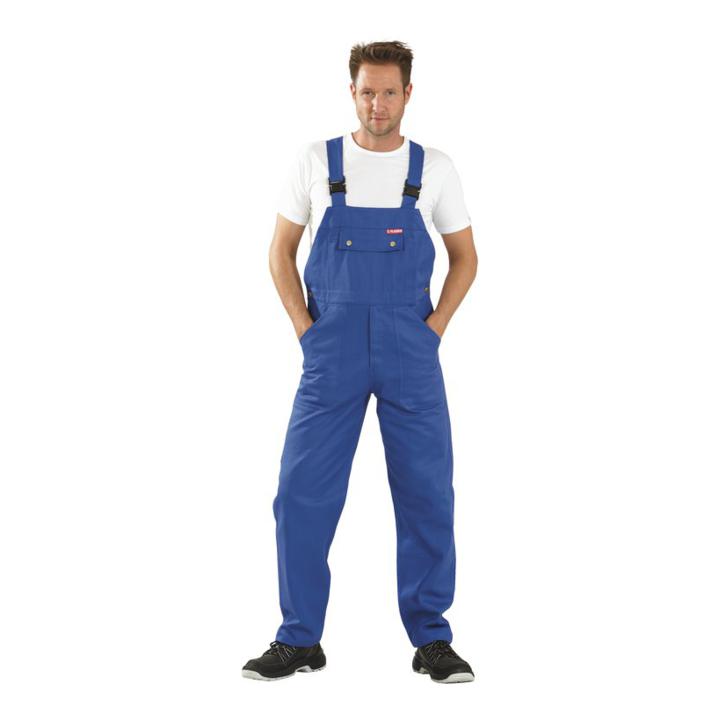Planam BW345 Latzhose, 345 g/m², 100% Baumwolle, kornblau