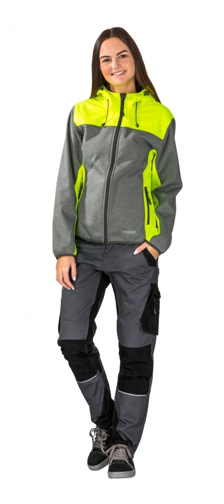 Planam 3733 Kontrast Outdoor Softshelljacke, gelb/grau