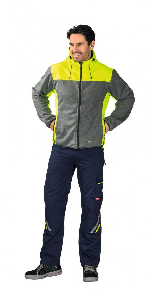 Planam 3733 Kontrast Outdoor Softshelljacke, gelb/grau