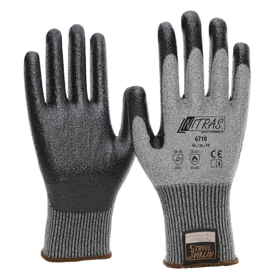 Nitras 6710 Taeki Schnittschutzhandschuhe, Nitril-Beschichtung, 12 Paar Packung