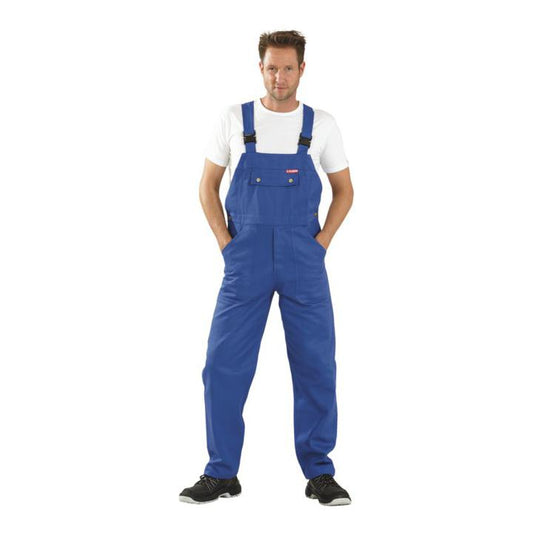 Planam BW345 Latzhose, 345 g/m², 100% Baumwolle, kornblau