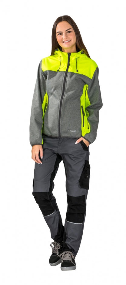 Planam 3733 Kontrast Outdoor Softshelljacke, gelb/grau