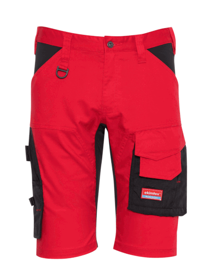 Ekimtex Premium Kurze Arbeitshose Rot/Schwarz