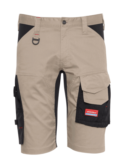 Ekimtex Premium Kurze Arbeitshose Khaki/Schwarz